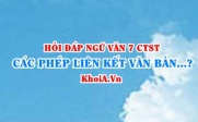 Các phép liên kết trong văn bản? Ngữ Văn lớp 7 CTST